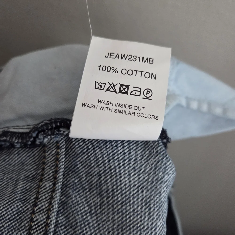 Sporty & Rich Vintage Fit Straight Leg Denim in Medium Blue size 28 NWT